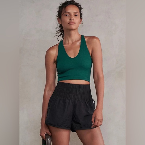 Free People Tops Nwt Fp Free Throw Crop Top Emerald Green Xs Poshmark